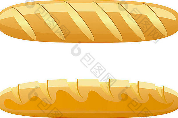 面包插图孤立的白色背景