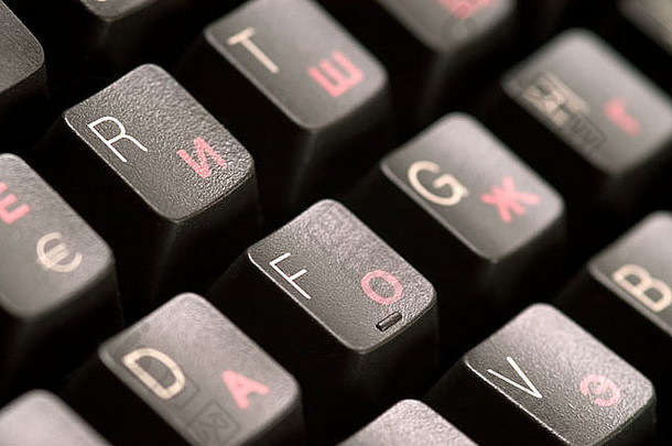 扣黑色的电脑键盘键沟通计算技术字母按钮命令按钮
