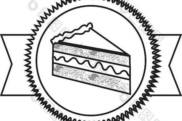 剪影邮票贴纸配奶油蛋糕及丝带