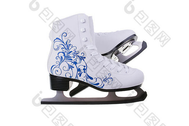 数字冰溜冰鞋孤立的白色背景