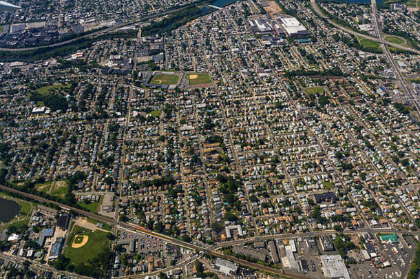 纽瓦克泽西岛美国空中视图飞机住房郊区