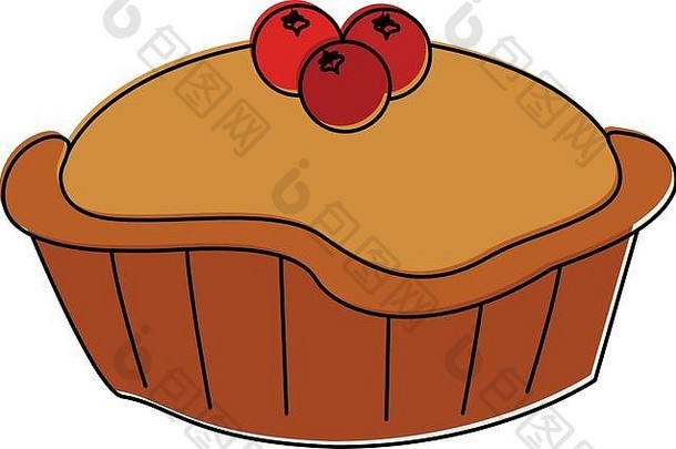 馅饼樱桃糕点图标图像