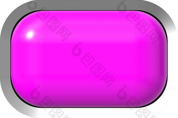 Web按钮3d-紫色光泽金属框架真，易于扩展-3d渲染