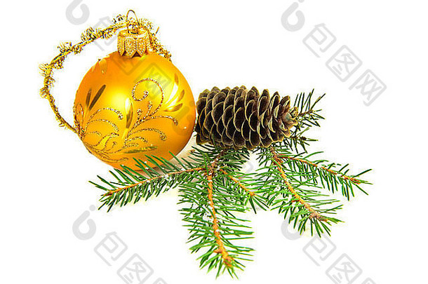 圣诞装饰圆锥形松树