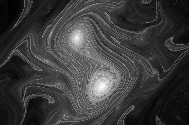 引力波源双木节分形黑色的白色纹理电脑生成的摘要背景呈现
