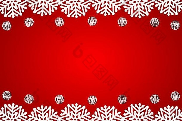圣诞节红色的背景雪花