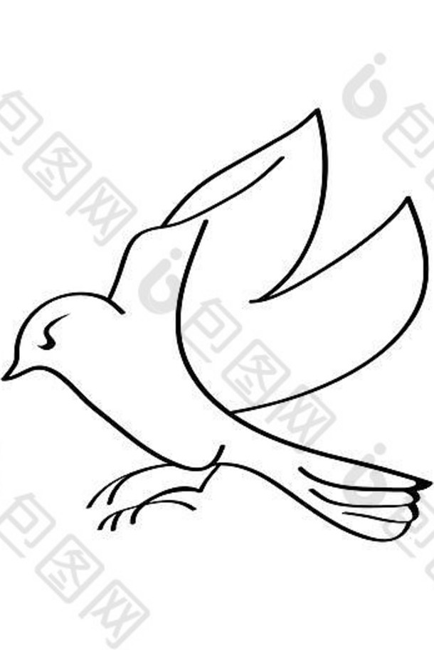 <strong>展翅飞翔</strong>的鸟。燕子、鹦鹉或鸽子鸟象征自由与和平或室内装饰设计