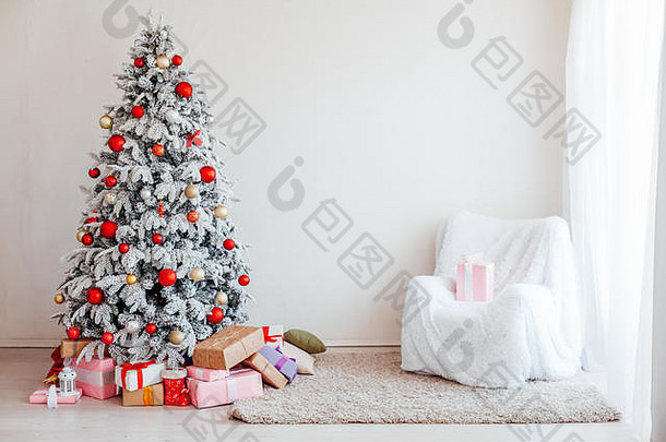 圣诞节树房间玩具礼物假期一年冬天明信片