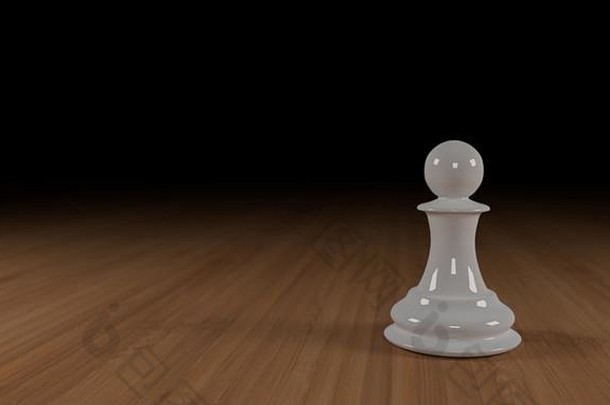 关闭白色国际象棋一块木黑色的背景