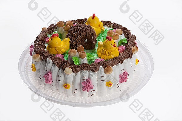 糕点食品蛋糕甜点糖霜甜点糖果白色美食家巧克力外壳上的独立装饰