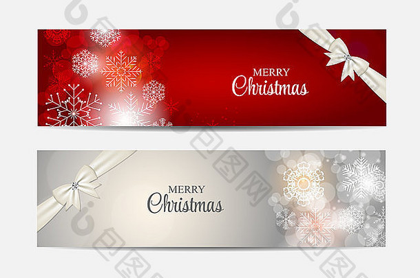 圣诞雪花网站标题和横幅背景设置