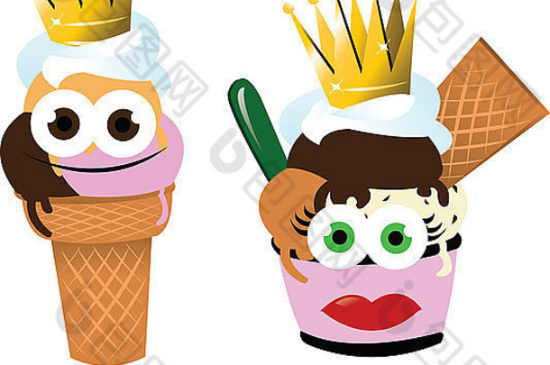 冰淇淋女王和国王