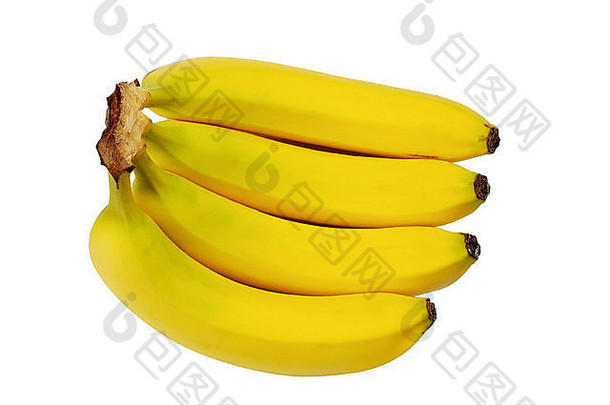 群香蕉白色背景
