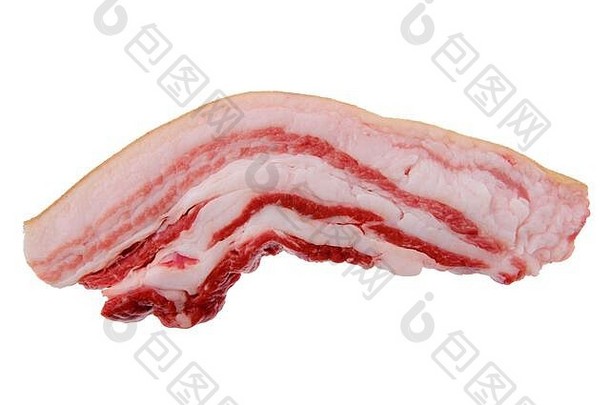 生新鲜的猪肉肚子片孤立的白色背景