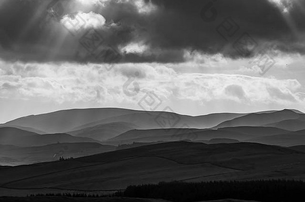 海威克苏格兰边界1月云吹山利德斯代尔苏格兰边界查看交叉边界