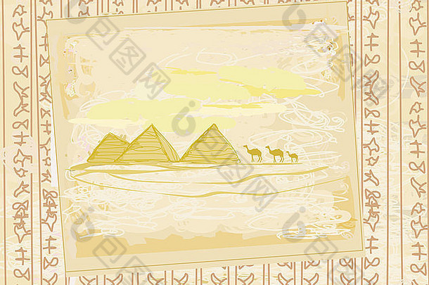 野生非洲骆驼商队-抽象格伦格纹理