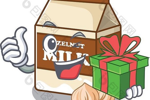 快乐榛子牛奶角色拥有礼品盒