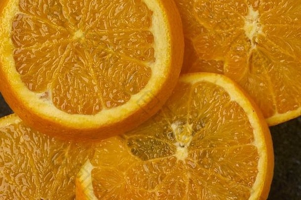 橘子片食物静物特写