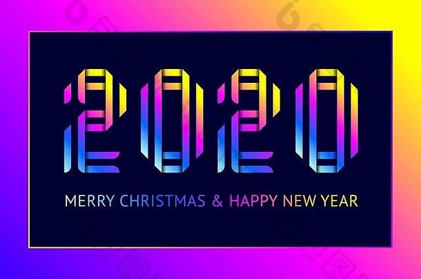 新年快乐贺卡设计2020