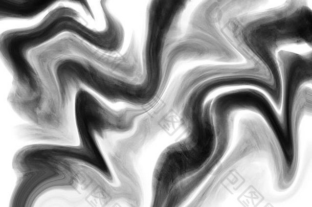 黑色、灰色和白色水彩波浪背景图案