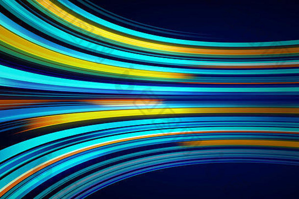 蓝色彩色抽象背景，带光纤网络线移动动画。神奇的闪烁发光的飞行线。无缝循环的动画。明亮的粗条纹飞舞。