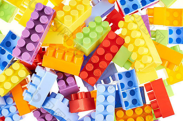 桩色彩斑斓的玩具建设砖