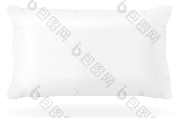背景上隔离的白色枕头睡眠插图