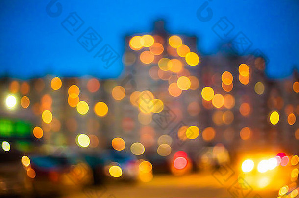 散焦蓝色的散景城市城市背景效果设计背景