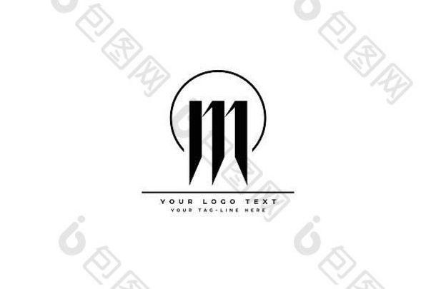 抽象字母M，MM字母标志设计