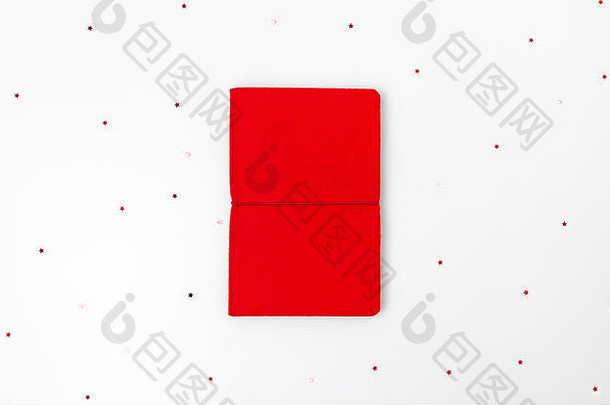 有创意的圣诞节monimal作文红色的记事本明星五彩纸屑