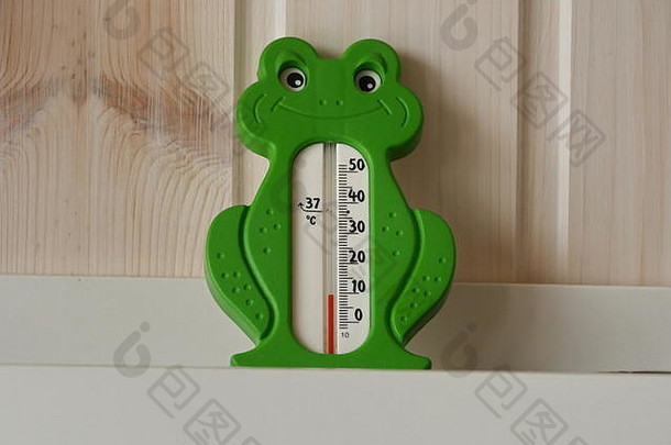 温度计形状绿色青蛙