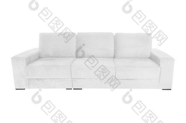 白色背景上一张漂亮的现代沙发的摄影棚照片