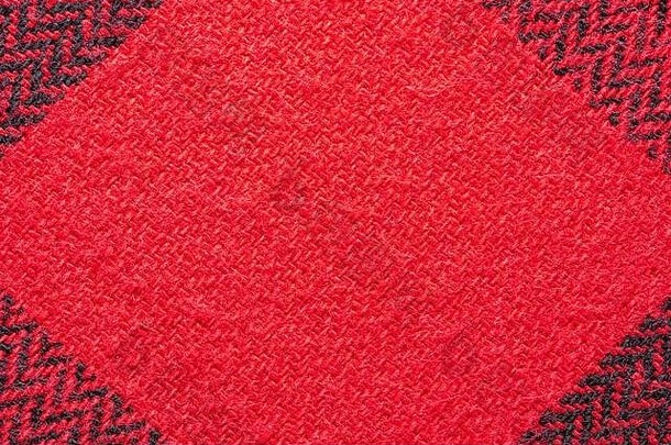 黑色的红色的织物笼子里毯子材料衣服背景
