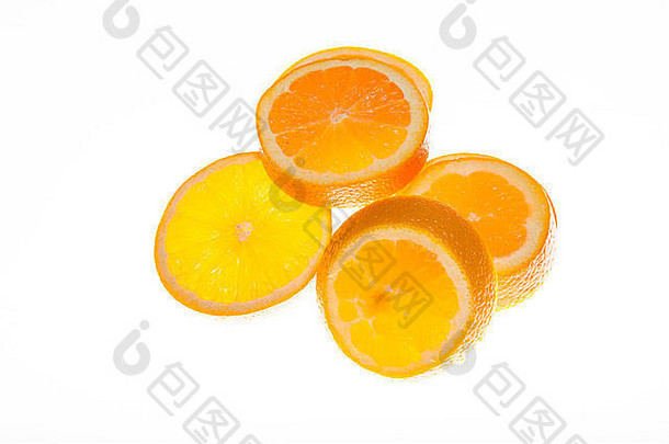 片橙色橘子白色