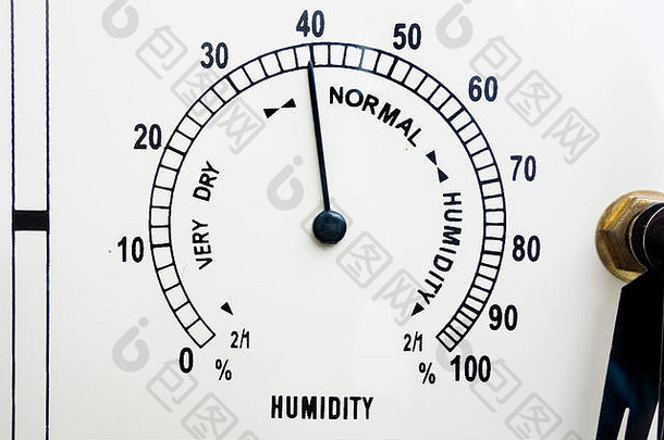 测量控制湿度天气天气指示器湿度计脸黑色的规模针数字特写镜头模拟设备