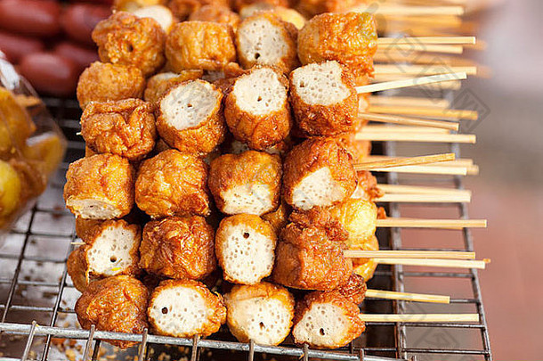 串肉扦零食街食物亚洲