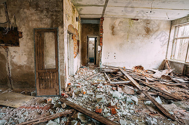 被遗弃的房子室内切尔诺贝利核事故安置区切尔诺贝利核事故灾害