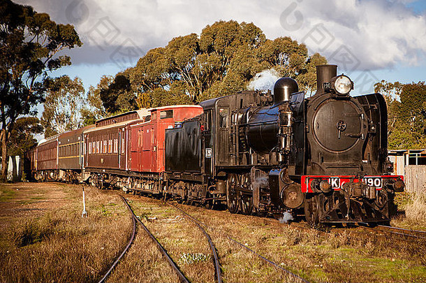 蒸汽引擎维多利亚时代淘金热铁路莫尔登维多利亚澳大利亚