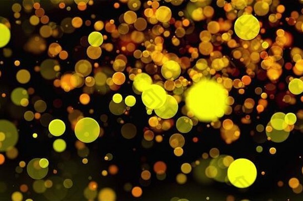圣诞背景与闪闪发光的金环波基。计算机生成的三维渲染