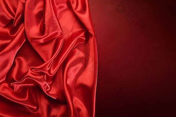 美丽的红色的丝绸亚麻复制空间