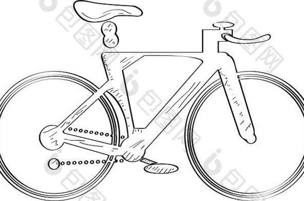 孤立的自行车草图