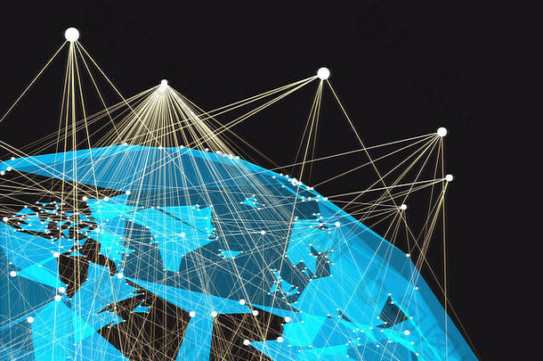 未来地球网络技术、网络连接、未来时代