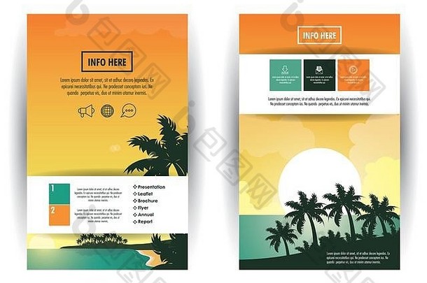 海滩和旅游手册信息图表