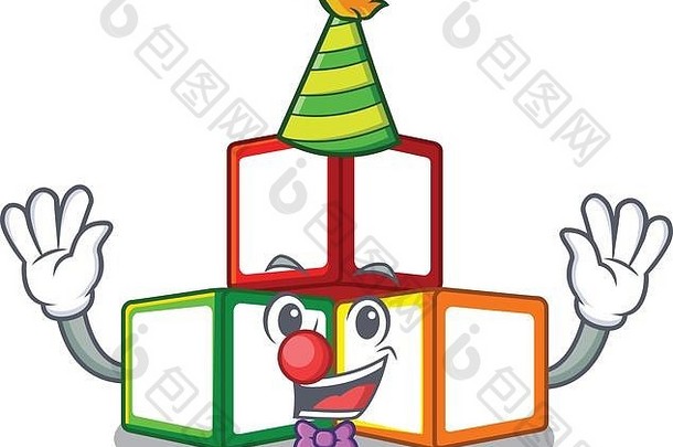 小丑玩具块多维数据集盒子吉祥物