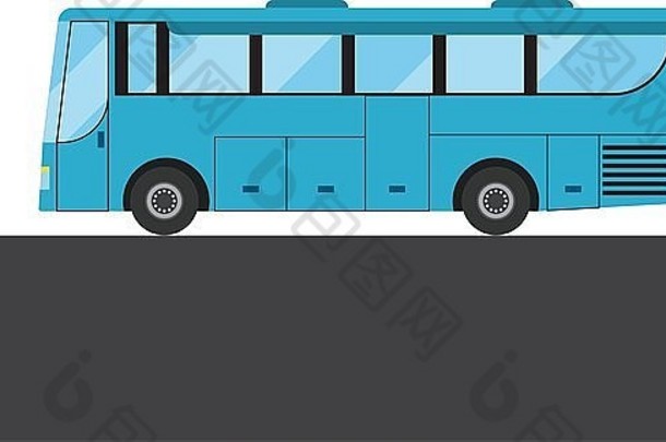 蓝色的公共汽车图片