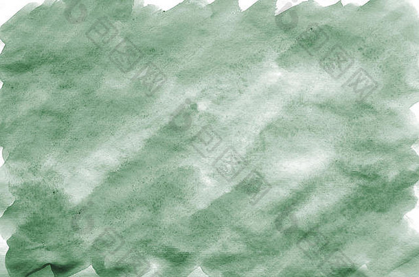彩色深绿色水彩壁纸背景。Aquarelle亮色插图。
