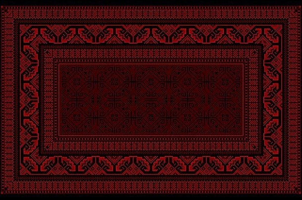 设计地毯明亮的边境红色的勃艮第阴影
