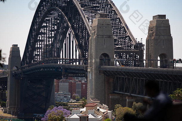 悉尼港口桥阳台房子岩石米尔森斯点中间一天