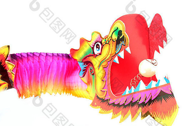 色彩鲜艳的中国人龙玩具