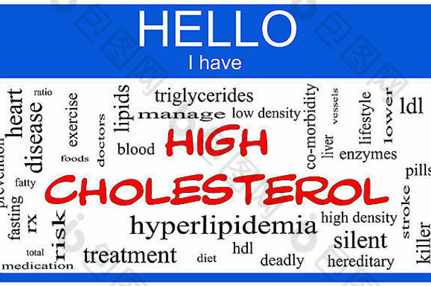 您好，我有一个高胆固醇的词云，它包含了诸如脂质、低密度脂蛋白、高密度脂蛋白等非常好的术语。
